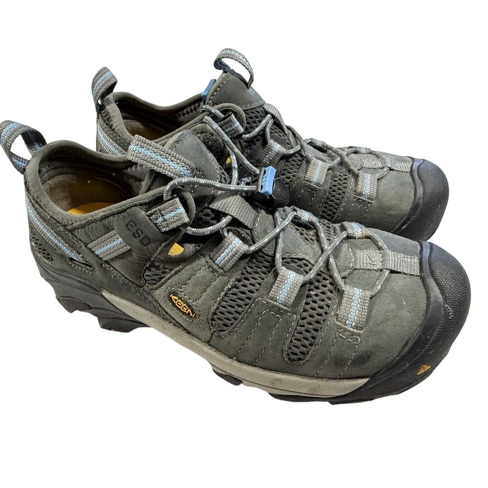 KEEN Atlanta Steel Toe Work Shoes Women Sz 8.5/EU 39 Gray Comfort Walking